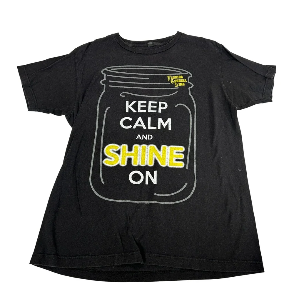 Florida Georgia Line Mens M Black Keep Calm And Shine On Graphic T-Shirt Tultex